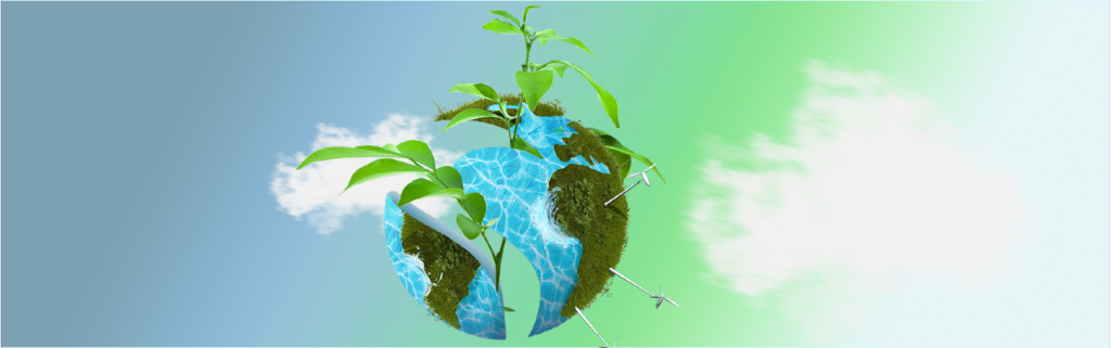 O mundo em formato Logo da Sertras apresentando icones de meio ambiente