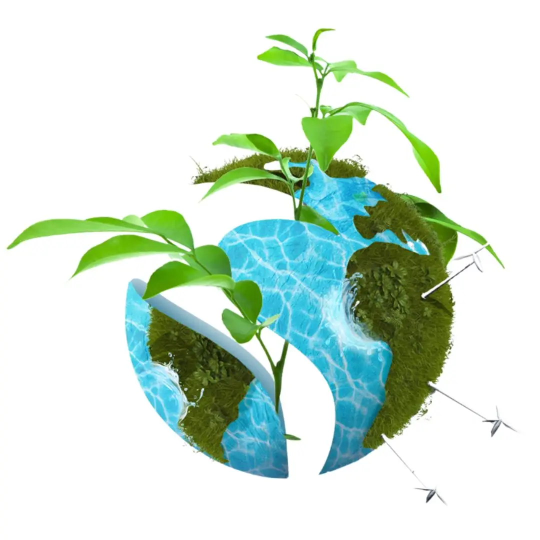 Ícone de planeta sustentável e brotando vida