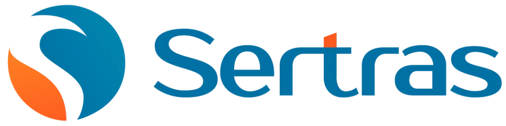 Logotipo oficial da Sertras com o símbolo gráfico e nome da empresa