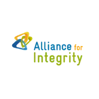 Logotipo da iniciativa Alliance for Integrity com símbolo de triângulos coloridos entrelaçados